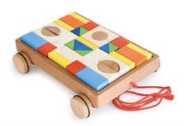 Chariot de cubes en bois à tirer 