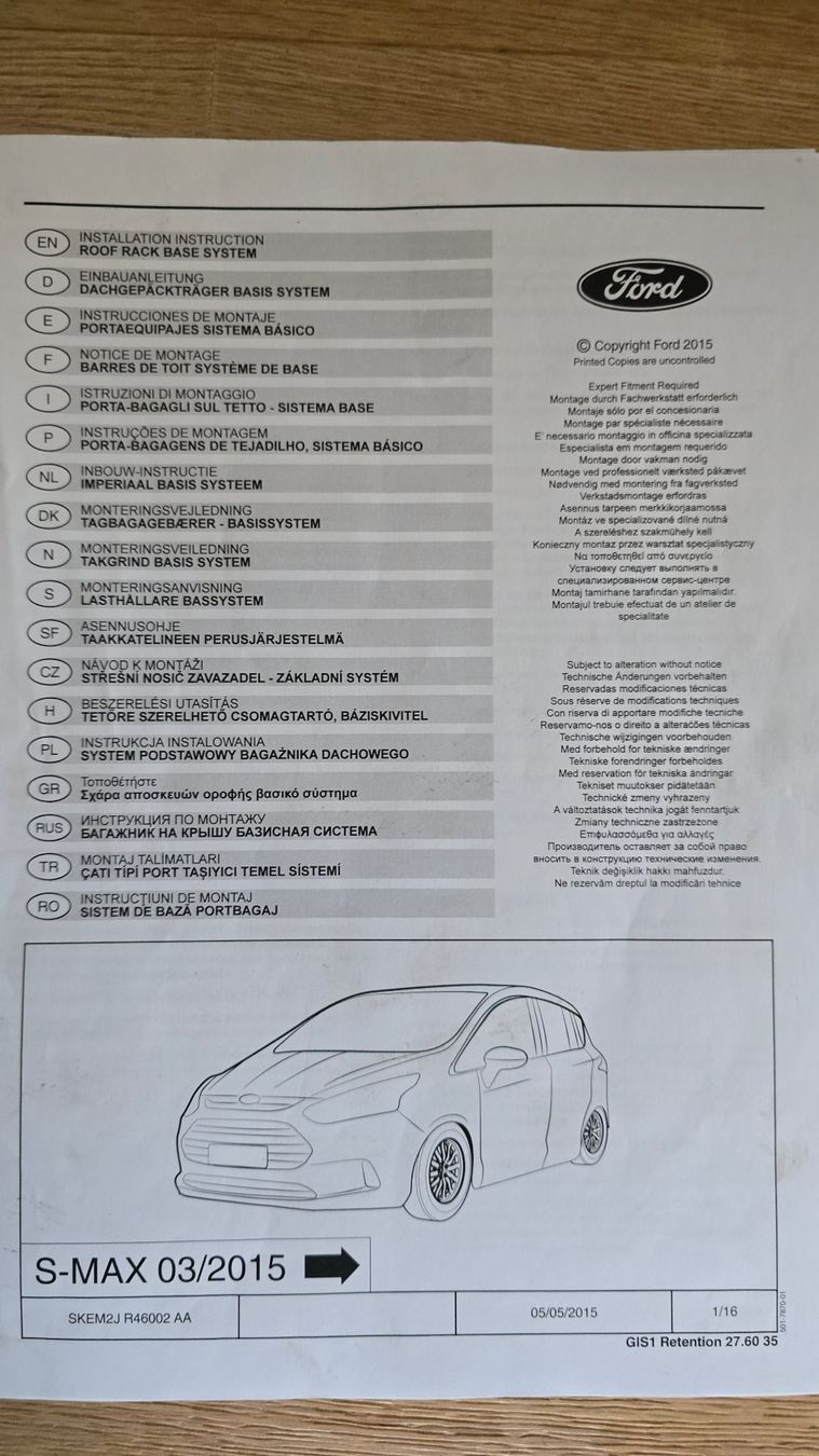 Portapacchi: Ford S-max Dachträger – Usato da Langnau am Albis venduto da Thueppi 1