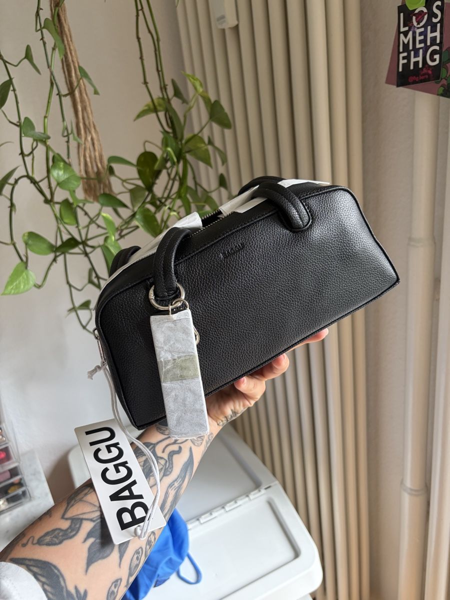 Taschen für Damen: Baggu Small Leather Bowlet Bag Schwarz (Neu!) – Neu und originalverpackt aus Bern von jas_5f6b 2