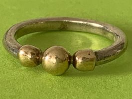 Silberring mit 8 Karat gold 375