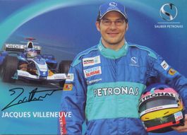 Autogrammkarte Jaques Villeneuve Sauber F1