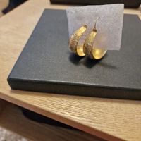 Art Deco Gold Creolen Vergoldet