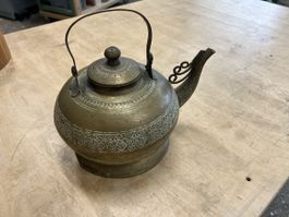 Antike orientalische Messing Teekanne, Vintage Deko