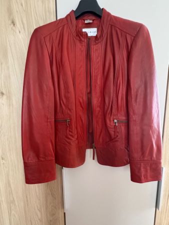 Veste en cuir véritable rouge flambant neuve – Taille 46
