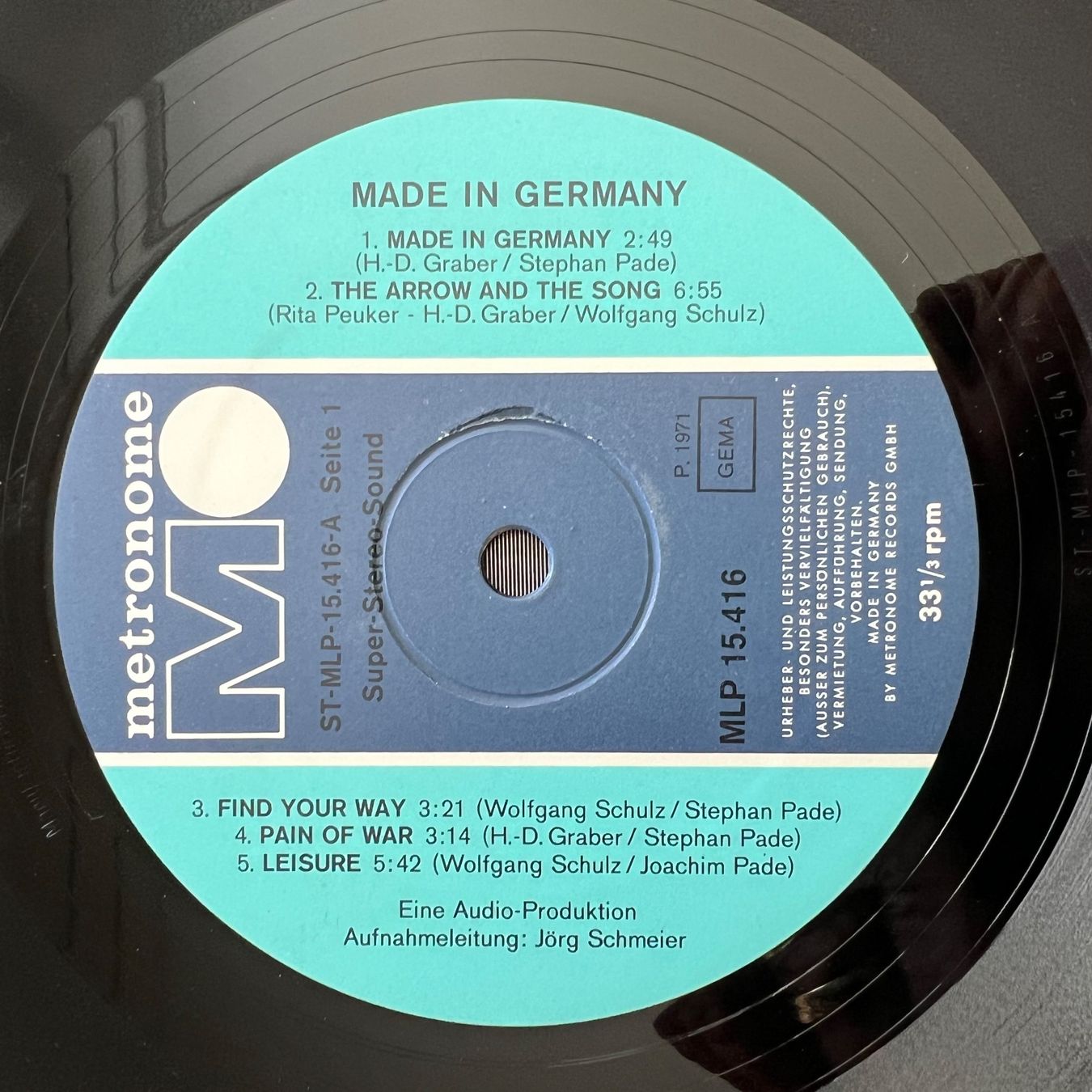 Dischi in vinile: Made In Germany - Same / 1. D-Press. 1971 – Usato da Gais venduto da soundcave57 3