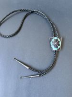 Vintage Native American Bolo Tie - Sterling Silver & Turquoi