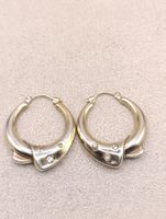 Vintage 925er Silber vergoldete Ohrhänger mit Zirkonia Top