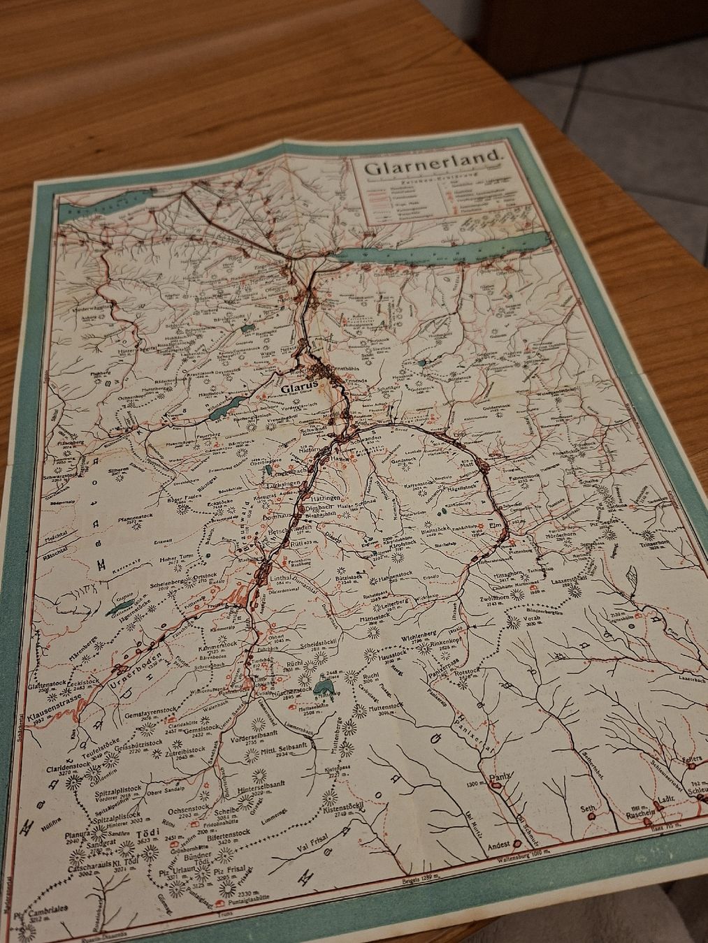 Cartine & Atlanti: Glarnerland Exkursionskarte 1912 – Usato da Ganterschwil venduto da HeidiuPeter 4