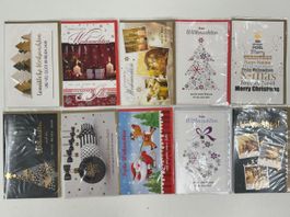 10 Stk. Glückwunschkarten 3D Weihnachten + Couvert (021)