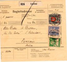 Begleitadresse Liestal - Venezia 1925