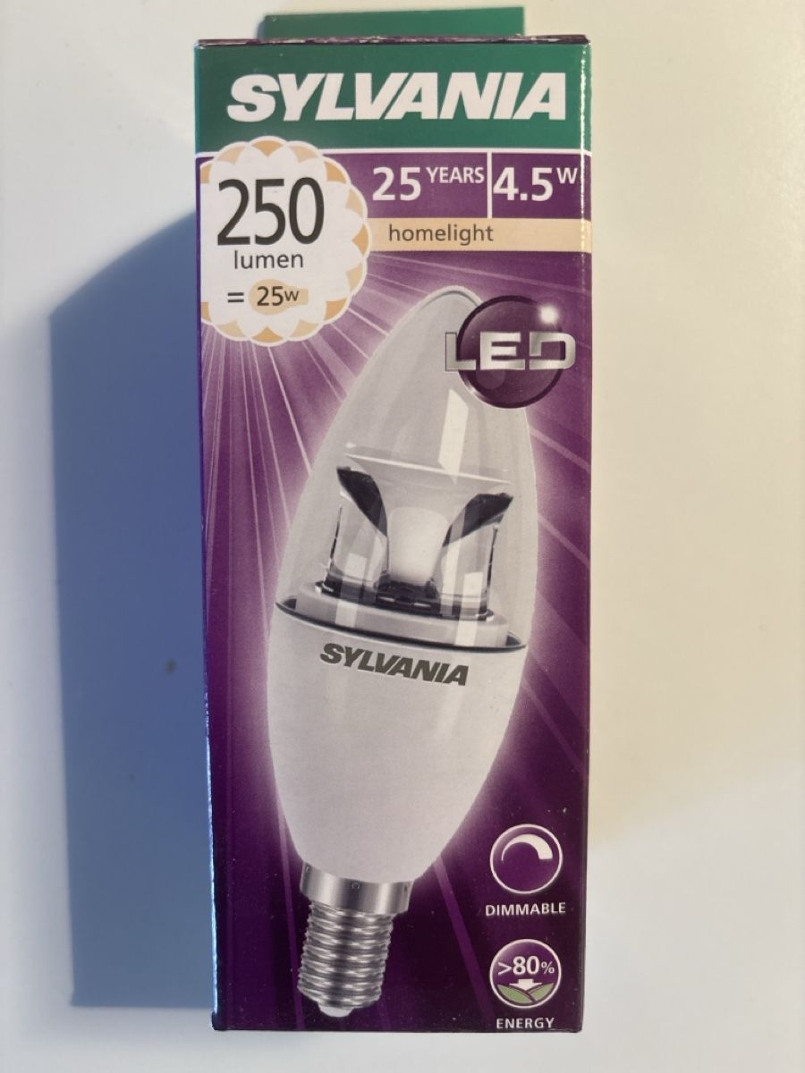 Lampade: LED Kerze Sylvania 240V 4.5W E14 dimmbar  – Nuovo e nell'imballaggio originale da Kirchleerau venduto da koerbel 1