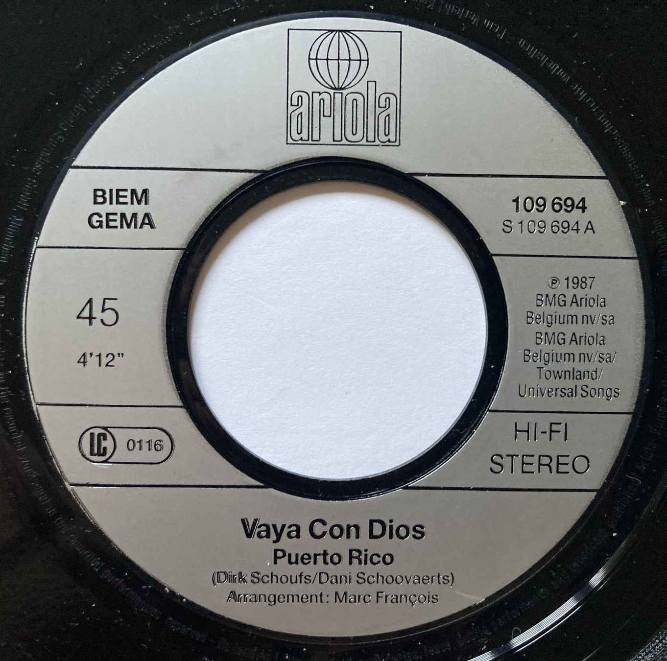 Schallplatten: VAYA CON DIOS - PUERTO RICO – Gebraucht aus Bottens von hotter-than-hell 2