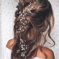 NEUER Braut Haarschmuck silberfarben 50 cm - 220217