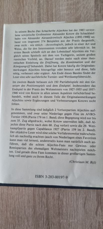 Libri: Schachbuch Das Schacherbe Aljechins – Usato da Muttenz venduto da Langerochade 1