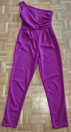 Fuchsia Jumpsuit, Grösse S, One-Shoulder Schnitt,Top Zustan