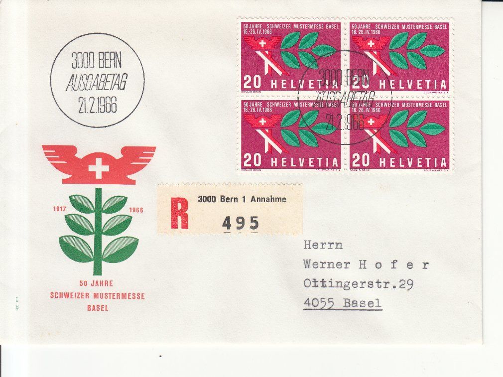 Tutti i francobolli: SBK 439 - 441 im 4er-Block FDC – Usato da Bürglen TG venduto da StampGraf 2