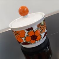 70er J. Vintage Zuckerdose Flower Power Creidlitz Space Age