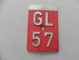 Velonummer Rad Velo Nummer GL 57 Glarus 1957 Geschenk
