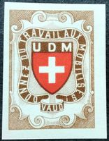 Soldatenmarke 2.WK, UDM Vaud, hellbraun, geschn, Wi UDM 32-2