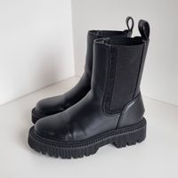Vegane Lederboots/Lederstiefel mit Strass, Gr. 36