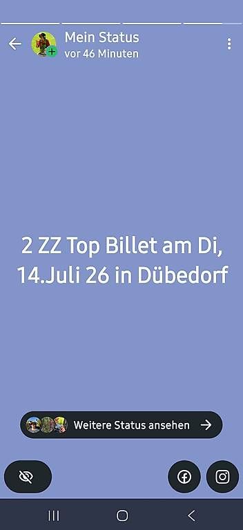Billets: ZZ Top 2 Tickets Sitzplatz 14.7.26 – D'occasion à Schleinikon par kaha1970 1