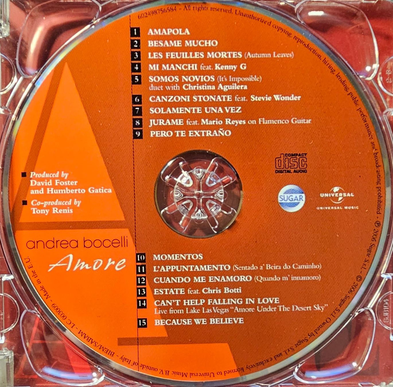 CDs: Andrea Bocelli – Amore – Gebraucht aus Wahlen b. Laufen von Cg10 1