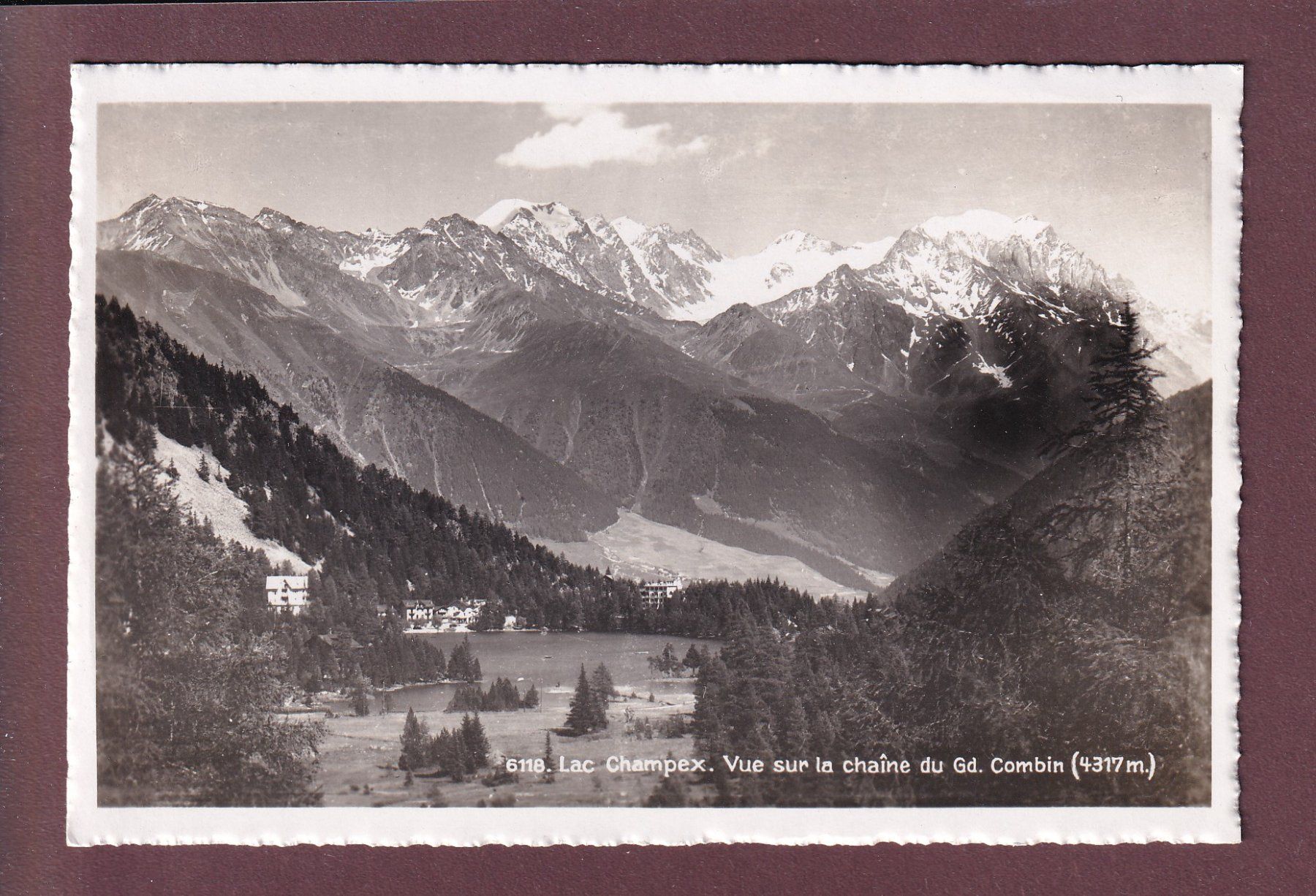 Cartoline postali: LAC CHAMPEX - Grand Combin - 1943 – Usato da Pully venduto da nicecards