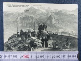 RIGI-KULM 1916 SZ AK  MIT AUSSICHTSTURM TERRASSE BELEBT