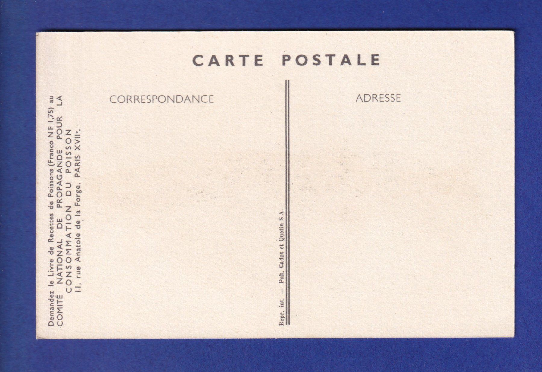 Cartes postales: Poisson - THON – D'occasion à Pully par nicecards-shop 1