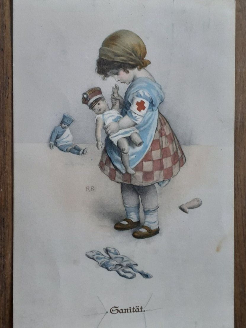 Cartoline postali: Ansichtskarte antik Mädchen Puppe Lazarett – Usato da Mörschwil venduto da lindaswunderkiste