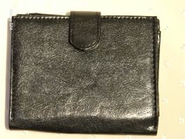 Kleine schwarze Geldbörse aus Kunstleder – Unisex