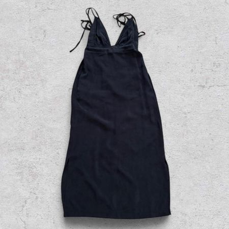 cos gathered v-neck maxi dress - size 38