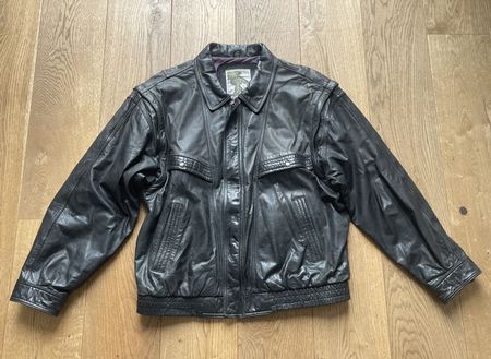 Vintage Lederjacke schwarz Bomberjacke