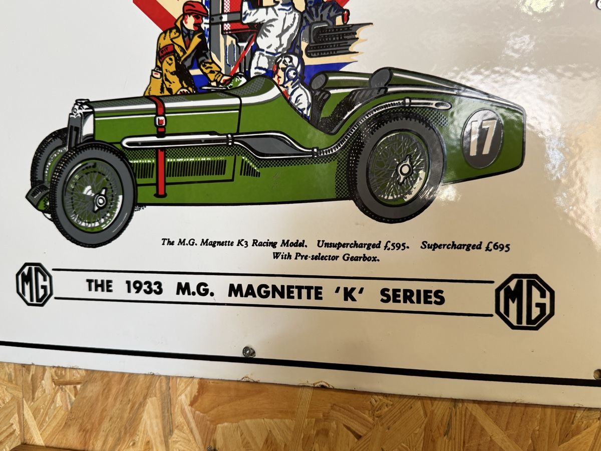 MG Insegne: Plaque Émaillée MG Magnette K3, Safety Fast! – Usato da attalens venduto da La.trouvaille 2