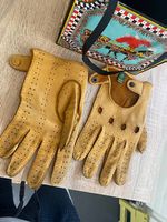 Porsche Leder Handschuhe Grösse 8 gelb/senfgelb