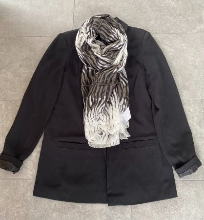 Greystone Long-Blazer ,schwarz,Grsse 36,mit Schal