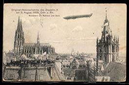 Köln, Zeppelin II. am 5.8. 1909 auf Run
