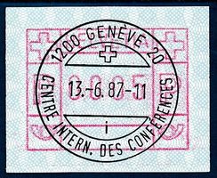 ATM 7AIIIx d Vollstempel Frühdatum 13.06.1987 Genf 20