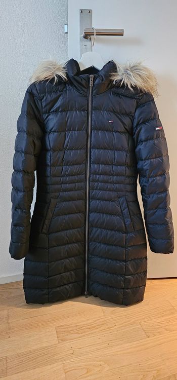 tommy hilfiger daunenmantel damen schwarz