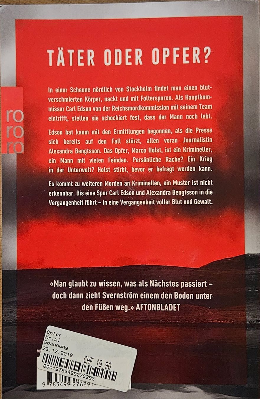 Libri: Bo Sverström - Opfer - Band 1 – Usato da Hinwil venduto da brucha01 1