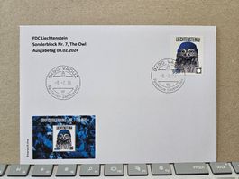 FDC Ausschnitt Crypto-Stamp Nr.7, The Owl, Violett