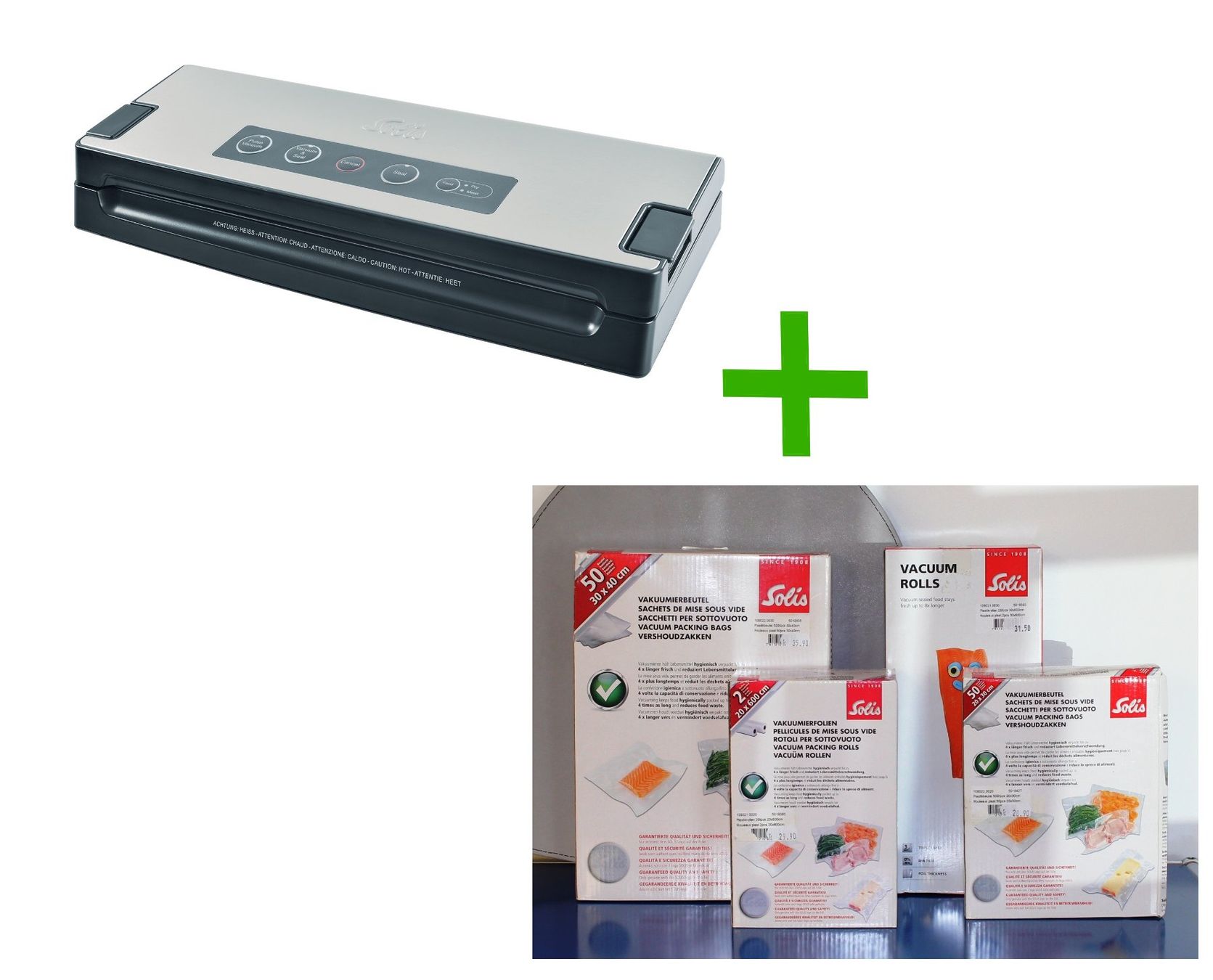 Solis Küchengeräte: SOLIS Vakuumiergerät Vac Premium Typ 574 + 4 Pack Folien – Neu (gemäss Beschreibung) aus Kägiswil von nick333