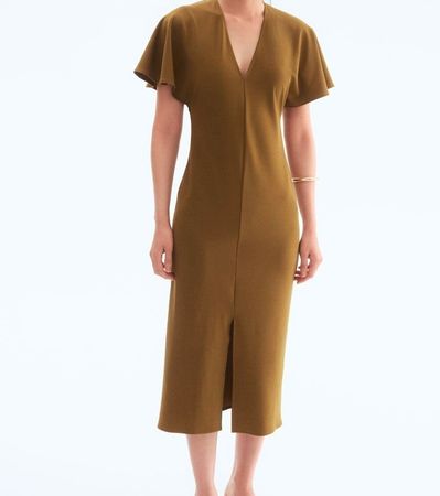 Superbe Robe longueur Midi Olive Chic - Taille L H&M