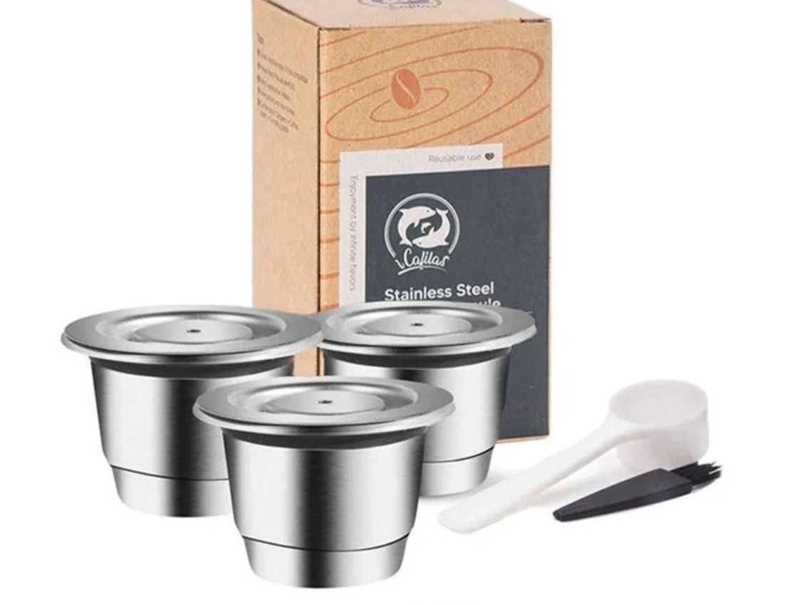 Nespresso Macchine per caffè & Macchine per espresso: 3x wiederverwendbare Nespresso Kapseln, Edelstahl – Nuovo e nell'imballaggio originale da Romanshorn venduto da pfimex