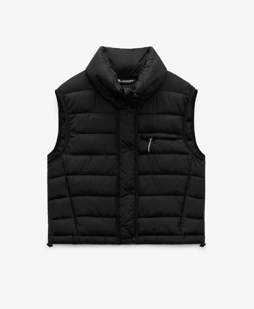 Damen kurze Weste in Schwarz von Zara L(M)