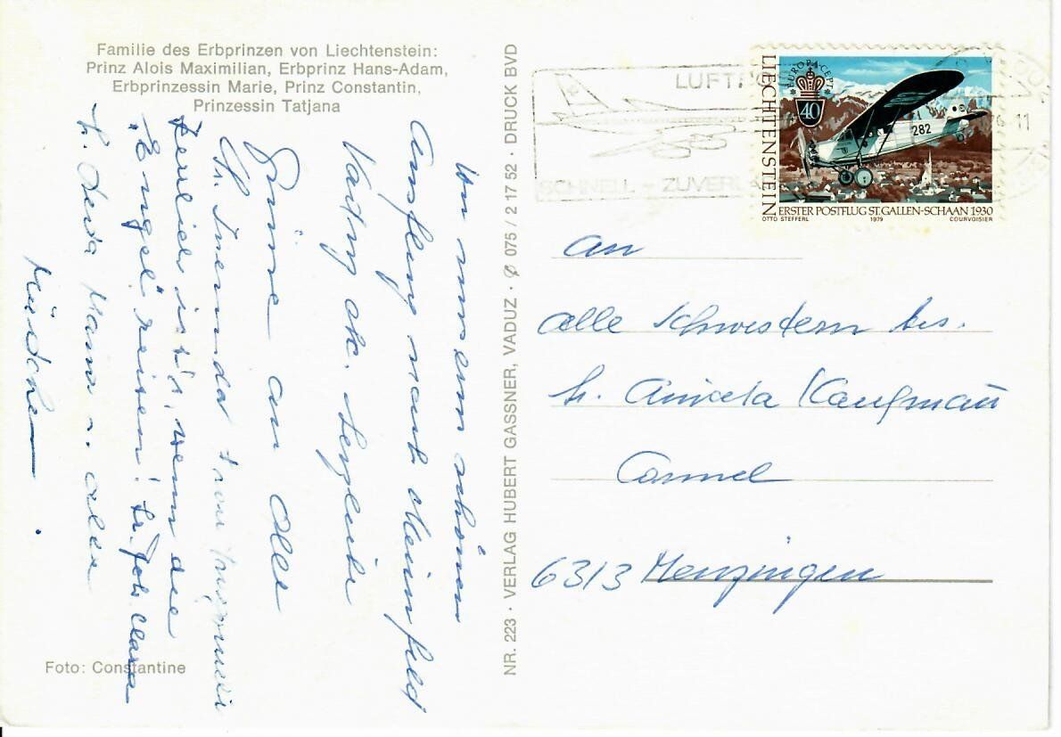 Cartoline postali: Liechtenstein – Usato da Hochdorf venduto da Ziegel-16 1