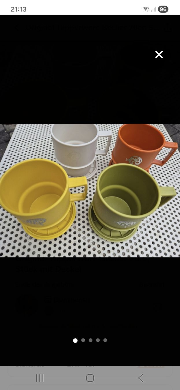 Tupperware Tazze: Tupperware Becher, 4 Stück ,1978 – Usato da Villmergen venduto da MONCHHICHI