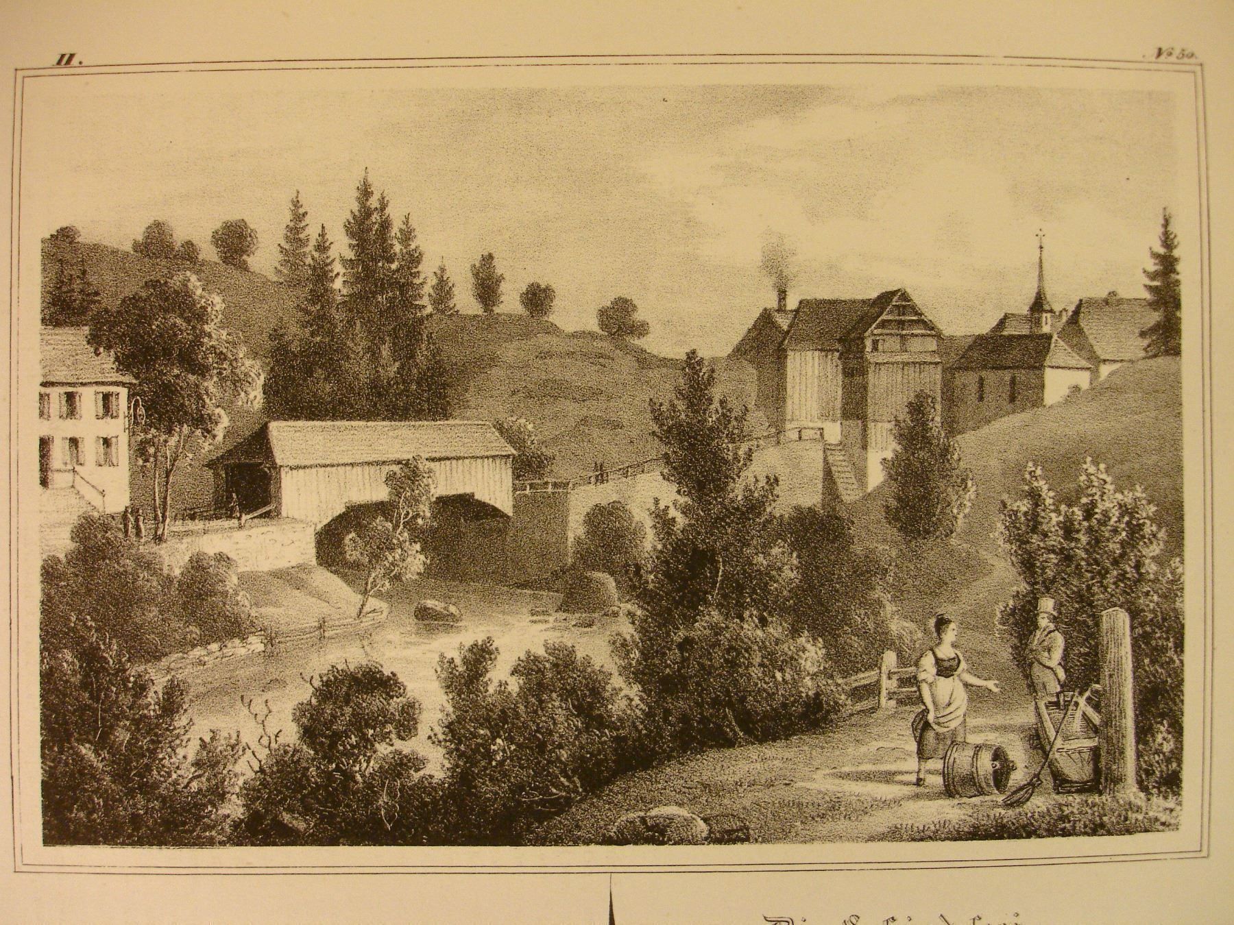 Grafica & Litografie: SCHINDELLEGI, LITHOGRAPHIE 1836/45 – Usato da Grüningen venduto da Kartensammler 1