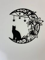 Deko Wandbild Katze ca. 16x16cm