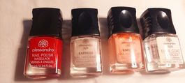 3x Nagellack und 1x Base Coat von Alessandro 